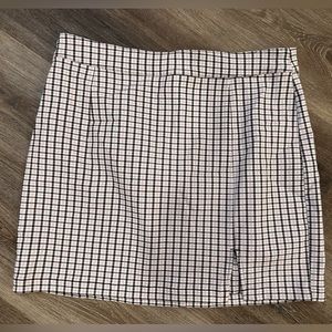 Garage Plaid Stretchy Mini Skirt, Size L, 90s Retro Style